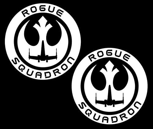3in. Rogue Squadron 2-Pack Decal Vinyl Sticker Graphics|UR Impressions|for Cars Trucks SUV Vans Walls Windows Laptop|White|3 inch|URI534