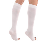 Mojo Compression Socks for Women and Men 20-30 mmHg - Men and Womens Toeless Compression Stockings for Post Surgery Recovery, Flights, Travel - White, 2X-Large - AB211