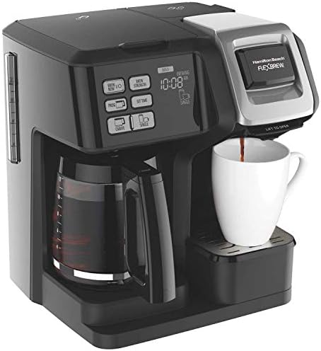 Hamilton Beach FlexBrew 2-Way Coffee Maker, Full-Pot or Single Serve 49957 (Renewed)