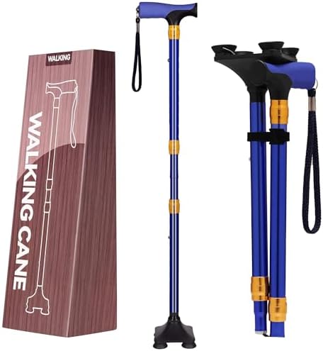 LIXIANG Walking Cane for Women for Stability Seniors Balance Folding Foldable Canes for Men Heavy Duty Adjustable Travel Collapsible Fashionable Fancy Decorative Unique Cool Cane