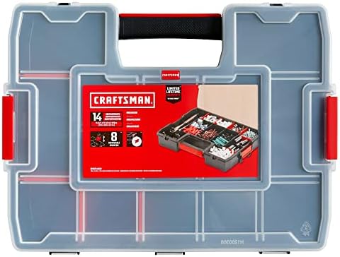 CRAFTSMAN Tool Organizer, 2-Packs with 14-Compartments, Lid Includes Secure Latch (CMST60944M)