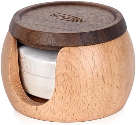 IKAPE Espresso Coffee Accessories, 200pcs 53.3MM Paper Filters, Replacement Espresso Puck Paper Filters with a Wooden Storage Holder, Compatible with Breville 54mm Portafilter Basket