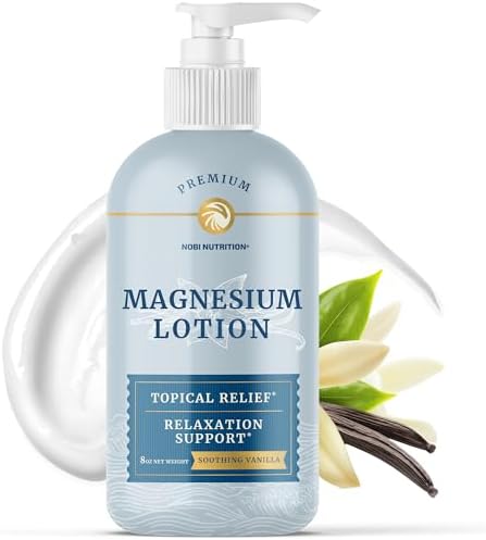 Magnesium Lotion to Relieve Muscle Cramps & Soreness | Calming & Recovery Support, Muscle Relaxation | Topical Magnesium Cream for Leg Cramps | Maximum Absorption | with Shea Butter | 8 fl oz.