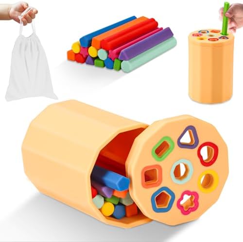 Shape & Color Sorting Montessori Toys for Toddlers 1-3, Soft Silicone Sensory Toys, Preschool Learning Activities Matching Game, Educational Toy for Fine Motor Skills, Travel Gift for Boys and Girls