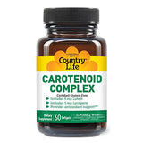 Country Life Carotenoid Complex with Lutein, Lycopene and Astaxanthin, 60 Softgels, Antioxidant Support