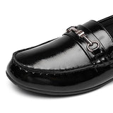 BGSTGUDS Women's Wide Loafers Shoe Cute Dressy Shoes Ladies Comfort Slip Ons Work Shoes, Black Patent Leather, Size 8.5