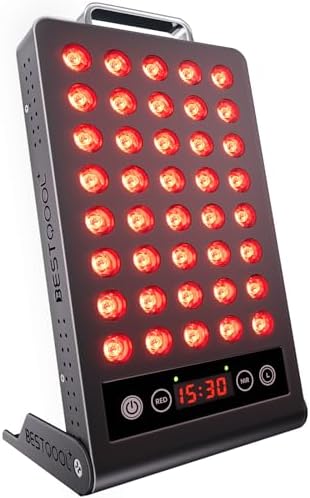 Bestqool Red Light Therapy, Dual Chip 660nm 850nm Clinical Grade Red Light Therapy for Face, Portable Infrared Light Therapy for Body, Pain Relief, Muscle Fast Recovery. 50W.