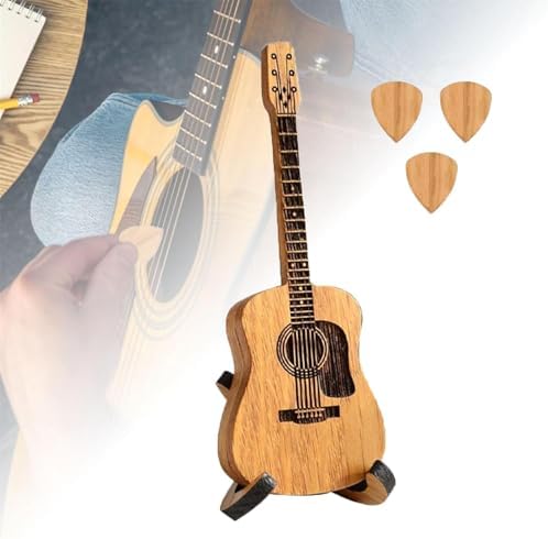 Sherum Strumbox, Sheremart Strumbox, Wooden Acoustic Guitar Pick Box with 3 PCS Guitar Pick, 2024 Wooden Acoustic Guitar Pick Box with Guitar Pick and Stand