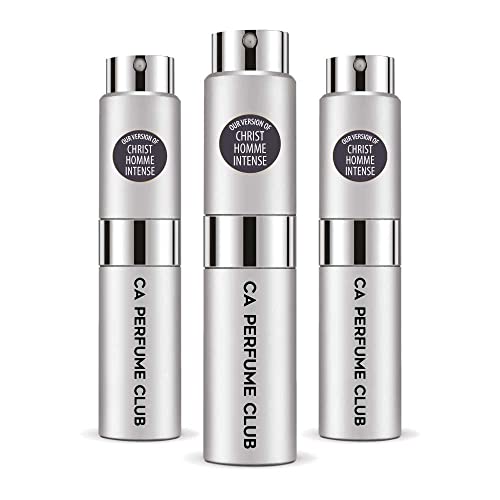 CA Perfume Impression of Christian D. Homme Intense For Men Replica Version Fragrance Dupes Concentrated Long Lasting Eau de Parfum Spray Refillable Atomizer Bottle 0.27 Fl Oz-X3