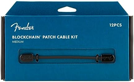 Fender Blockchain Patch Cable Kit, Angle/Angle, Black, Medium, 12 Pieces