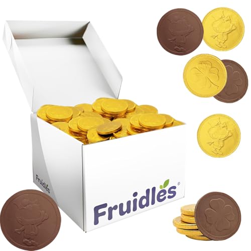 St. Patrick's Day Chocolate Coins Leprechaun Lucky Gold Coins, Belgian Milk Chocolate Coins Nut-Free (1000-Pack)