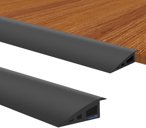 Ruedamann 3.3 Ft Threshold Transition Strip, 1 1/5"~1 2/5" Rise Rubber Threshold Ramp, Overlap Edge Reducer, Doorway Edge Trim and Mats for Laminate Doorway, Carpet, Floor, Tile