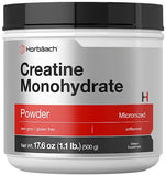 Horbäach Creatine Monohydrate Powder | 17.6oz (1.1 lb) | Micronized and Unflavored | Vegetarian, Non-GMO, and Gluten Free Supplement