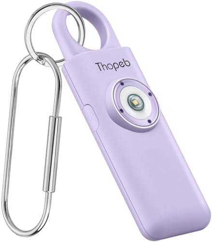 Thopeb–Personal Alarm, Personal Safety Alarm for Women– Extra Loud Siren Birdie Sound – Rechargeable – Self Defense Keychain for College Essentials (Lilac)