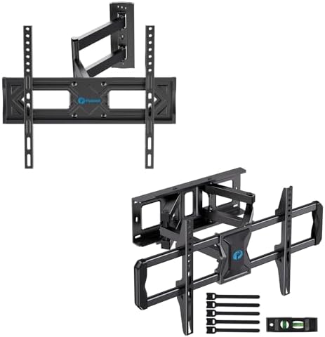 Pipishell Full Motion TV Wall Mount for 26-60 Inch Flat Curved TVs & Pipishell Full-Motion TV Wall Mount for Most 37–75 Inch TVs
