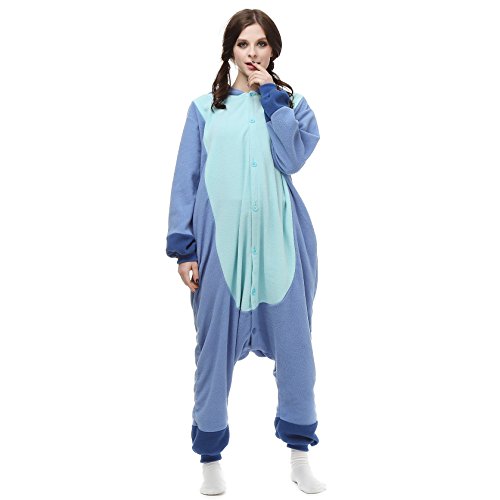 NAITOKE Adults Animal Onesie Halloween Costumes Cosplay Pajamas Lake Blue