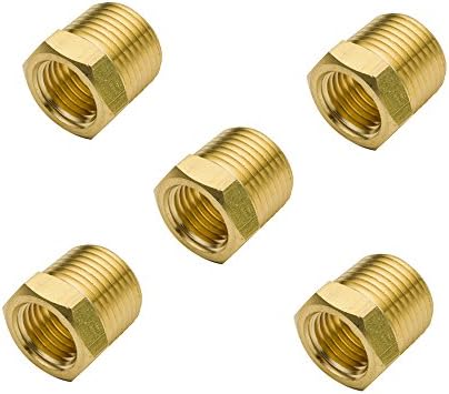 Legines NPT Bushing 3/4" Male x 3/8" Female Reducing Adapter Hex Head Pipe Fitting 1200psi (Pack of 5)