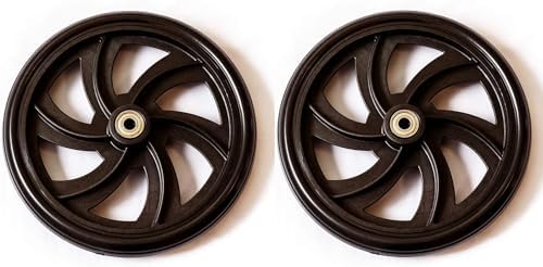 Walker Rollator Replacement 7.5" Wheels (REAR) Black Pair