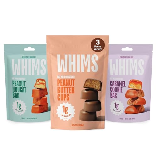 Oat Milk Peanut Butter Cup | Peanut Nougat Bars | Caramel Cookie Bars - 3 Bags Combo - Guilt Free 1g Low Sugar | Non-GMO | Keto-Friendly, Gluten-Free Bars for Healthy Sweets Lovers