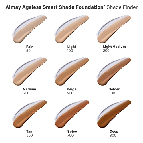 Almay Anti-Aging Foundation, Smart Shade Face Makeup with Hyaluronic Acid, Niacinamide, Vitamin C & E, Hypoallergenic-Fragrance Free, (200 Light Medium,) 1 Fl Oz (Pack of 1)