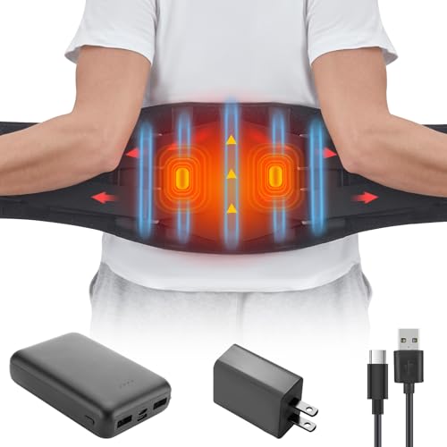 Heating Pad for Back Pain Relief Heated Back Brace for Men Women Lower Back Massager Lumbar Waist Abdominal Stomach Spine