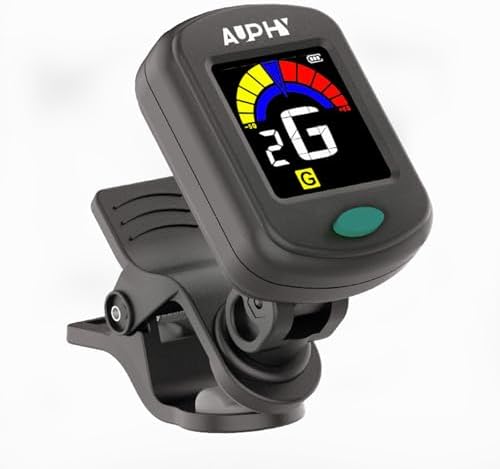 Rechargeable Guitar Tuner-With Guitar, Ukulele, Violin, Chromatic Tuning Modes，Built-in lithium battery (Type-C cable not included)