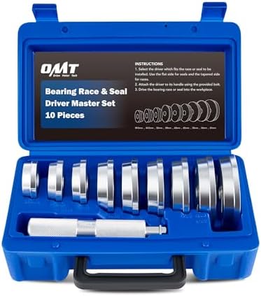 Orion Motor Tech Bearing Press Kit, 10pc Bearing Race and Seal Driver Set with Seal Driver and 9 Bearing Adapters, Seal Installer Bearing Driver Kit for Bearing Installation
