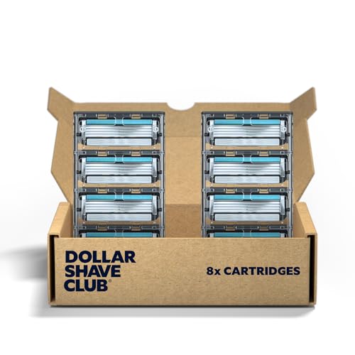 Dollar Shave Club | 4 Blade Razor Refills (8 Pack) | Swift Rinse Blades for Longer and Thicker Hair