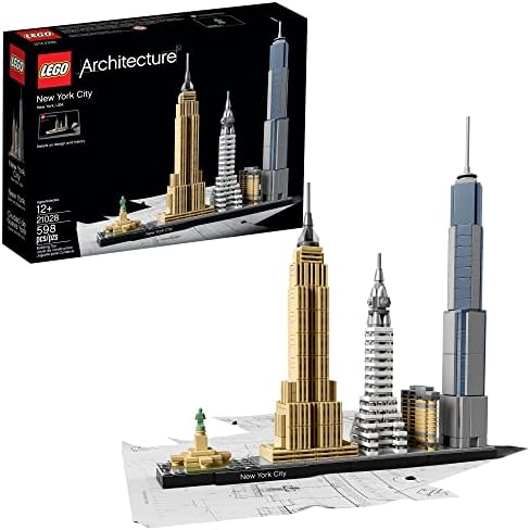 LEGO Architecture New York City 21028, Build It Yourself New York Skyline Model Kit for Adults and Kids (598 Pieces),Multicolor