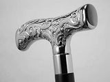 Riylox Antique Brass Walking Stick Deluxe Walking Cane Beautiful Brass Silver Handle Walking Stick for Men and Women Gift