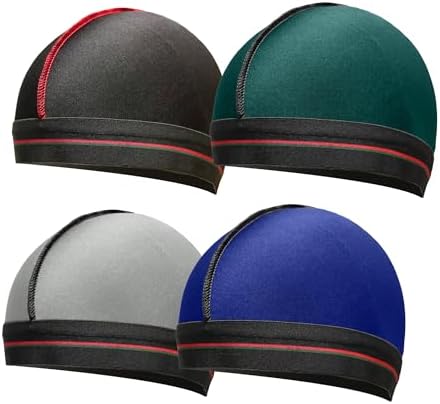 ForceWave Wave Cap, Silky Stocking Wave Cap for Men Women, Black Wave Compression Cap for 360 Waves, 4-Pieces