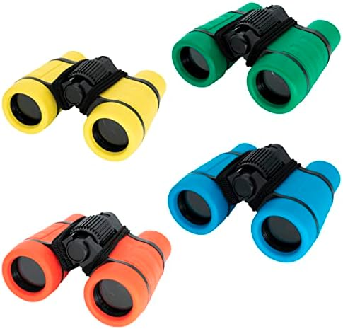 4 Pack Kids Binoculars Educational Learning Binoculars Children Binoculars Folding Real Binoculars for Bird Watching, Gifts for Outdoorsy Kids (Colour mixture1)