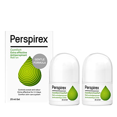 Perspirex Comfort Antiperspirant for Men and Women – Roll On Deodorant for Protection Against Sweat and Odour (2-Pack)