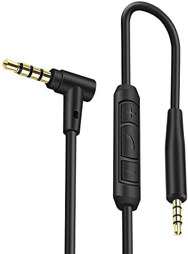 Replacement Aux Extension Cable Cord Wire,for Bose QuietComfort QC25 QC35 Sound Link SoundTrue On Ear Headphones with in Line Mic Volume Control (Black)