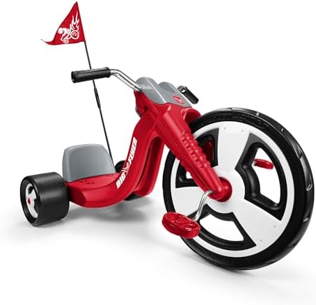 Radio Flyer Big Flyer Sport with Large Front Wheel and Adjustable Seat for Kids, Outdoor Activities, and Recreational Sports, Red