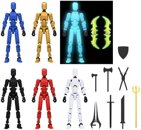 MerryXD 6 Pack Assembly Completed T13 Action Figure,Titan 13 Action Figure Dummy 13 Action Figure Lucky 13 Action Figure 3D Printed Multi-Jointed Movable, Nova 13 Action Figure Toy
