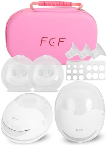 FCF Breast Pump E1 | Hands Free Breast Pump 4 Modes & 12 Levels,Wearable Breast Pump,Memory Function, Rechargeable,with 4 Size Flange,& Breast Milk Collector,2 Pack, White