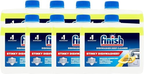 Finish Dual Action Dishwasher Cleaner Lemon Sparkle 250 ml (Pack of 8)