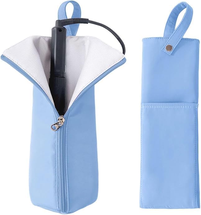 Hot Iron Holder & Mat, Heat Resistant Travel Bag for Curling Iron, Flat Iron - Hair Tool Organizer for Home, Travel