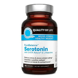 Quality of Life Pure Balance Serotonin Premium 5-HTP & Stress Supplement–Helps Boost Serotonin & Cortisol Levels–Mood & Sleep–Includes Relora, Rhodiola, Vitamin D3 & L-Theanine–90 Capsules