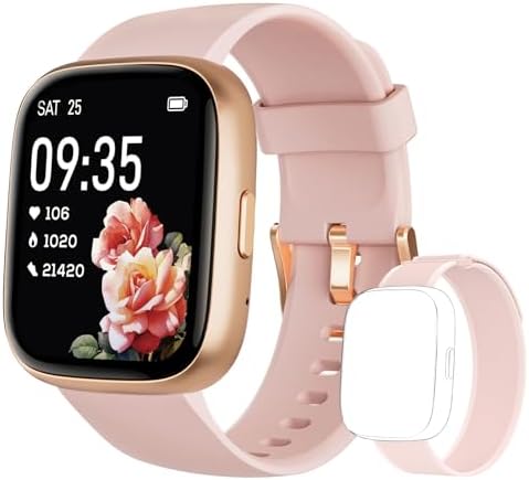 Smart Watch for Women, 1.83" Fitness Tracker Watch with Heart Rate/Sleep/Step Tracker, Pedometer, IP68 Waterproof Smartwatch Answer/Make Calls Compatible Android iOS