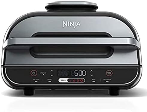 Ninja Foodi 5 In 1 Indoor Grill and Air Fryer with Surround Searing, Removable Grill Gate, Crisper Basket, Cooking Pot, and Smoke Control System