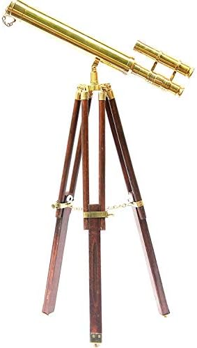 NauticalMart Nautical Double Barrel Telescope with Tripod Stand 18"