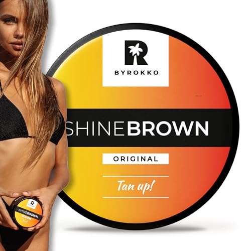 BYROKKO Shine Brown Tanning Oil 7.1 Fl Oz, Tan Accelerator Cream, Use it as Indoor Tanning Lotion for Tanning Beds or Outdoor Sun, Faster Tanning with Premium Natural Ingredients