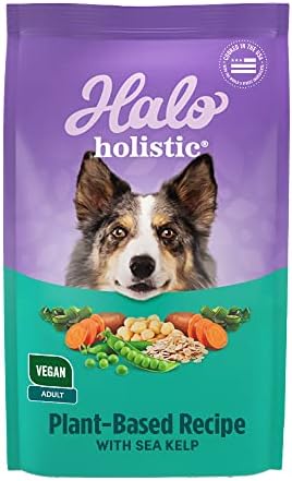 Halo Holistic Plant-Based Recipe with Kelp, Complete Digestive Health, Vegan Dry Dog Food Bag, Adult Formula, 21-lb Bag