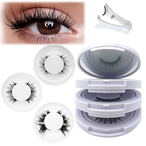 Lefleek Magnetic Lashes,Le Fleek Magnetic lashes,Magnetic Eyelashes with Applicator,Krafty Magnetic Eyelashes Natural Look No Glue or Liner Needed(Natural+Iris+Fox)