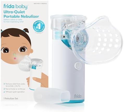 Frida Baby Nebulizer for Babies, Portable Nebulizer for Kids, Babies & Infants, Ultra-Quiet Handheld Nebulizer with Mask + Diffuser, Congestion + Flu Relief