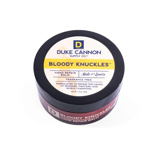 Duke Cannon Bloody Knuckles Hand Repair Balm - Unscented Moisturizer, Repair and Revitalize Dry, Cracked Skin, Ideal for Workers and Fighters, 1.4 oz.