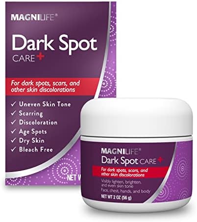 MagniLife Dark Spot Cream, Natural Treatment Diminishes Sun-Damage, Liver Spots, Freckles & Discoloration For Younger Looking Skin - Fader & Corrector For Face, Chest, Hands & Body - 2oz
