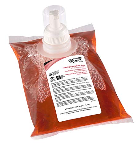 Kutol Health Guard 69010 Foaming Luxury Hand Soap, 1000 mL Refill Bag, Pink with Tropical Fragrance (Pack of 4)